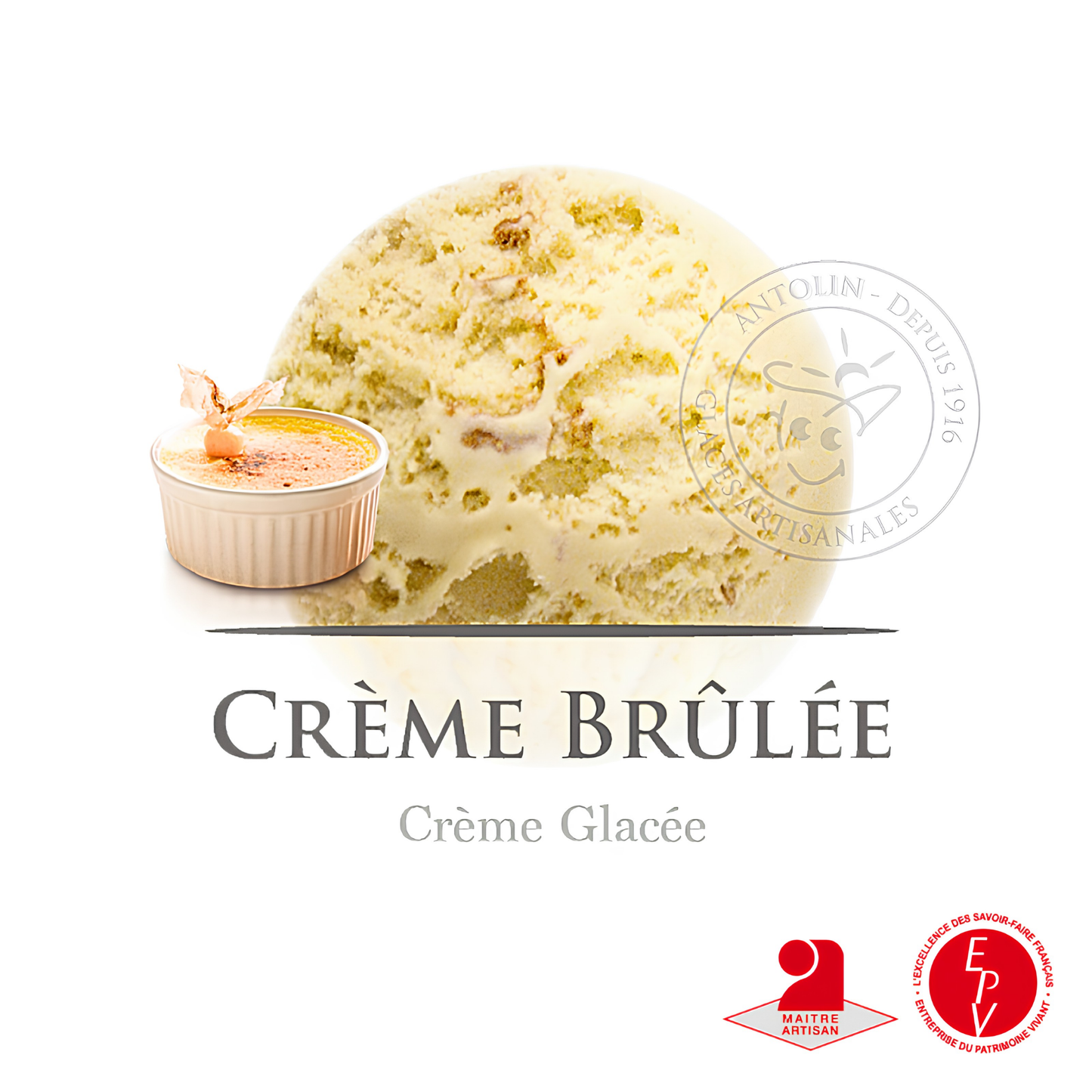 Crème glacée Antolin saveur Crème brûlée