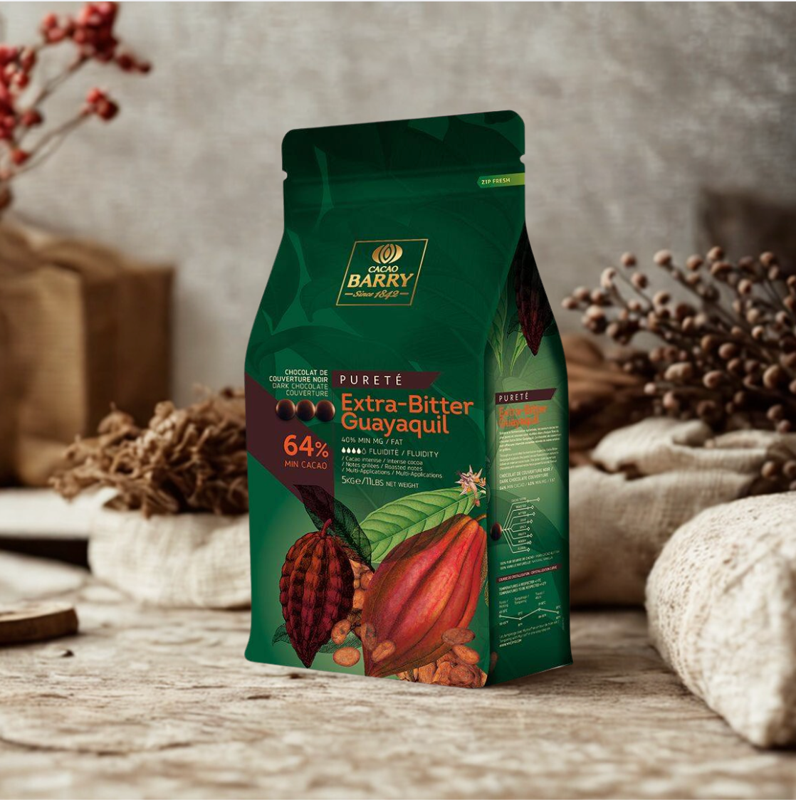 Chocolat de couverture Guayaquil noir 64%