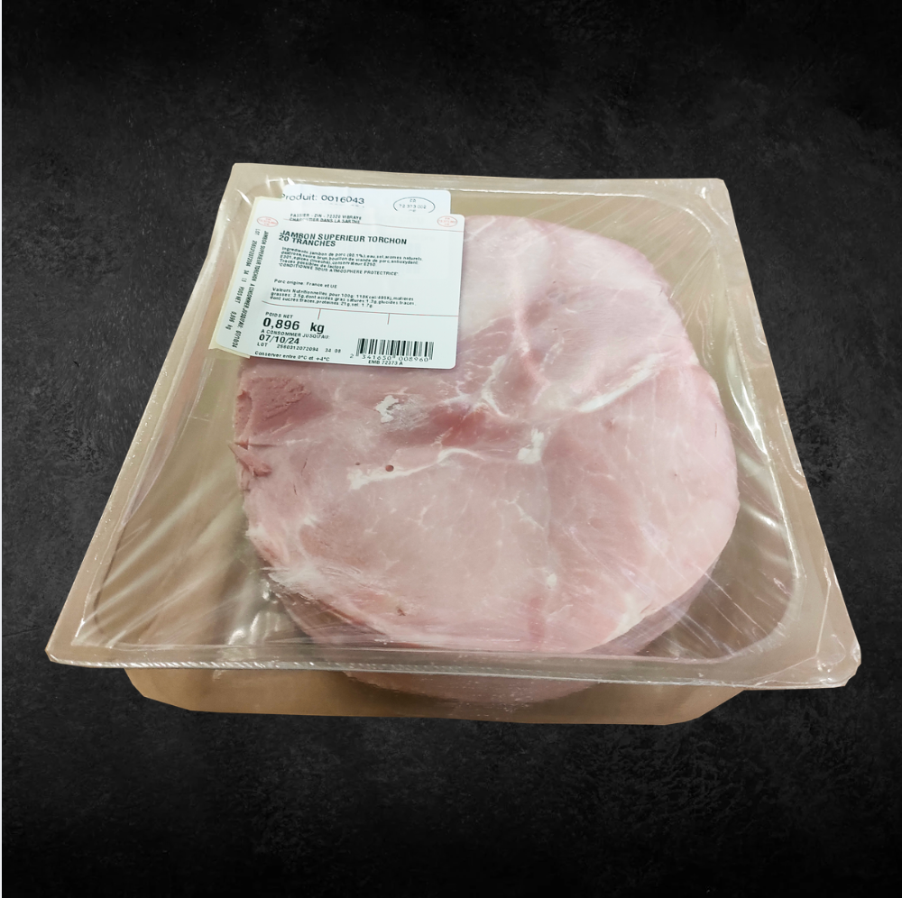 Jambon supérieur cuit au torchon tranché DD