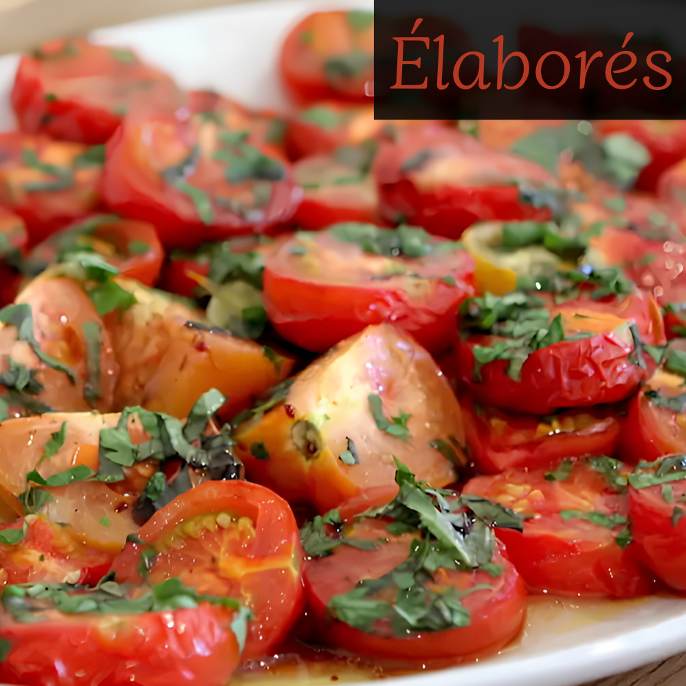 Demi tomates cerises marinées aux herbes surgelées