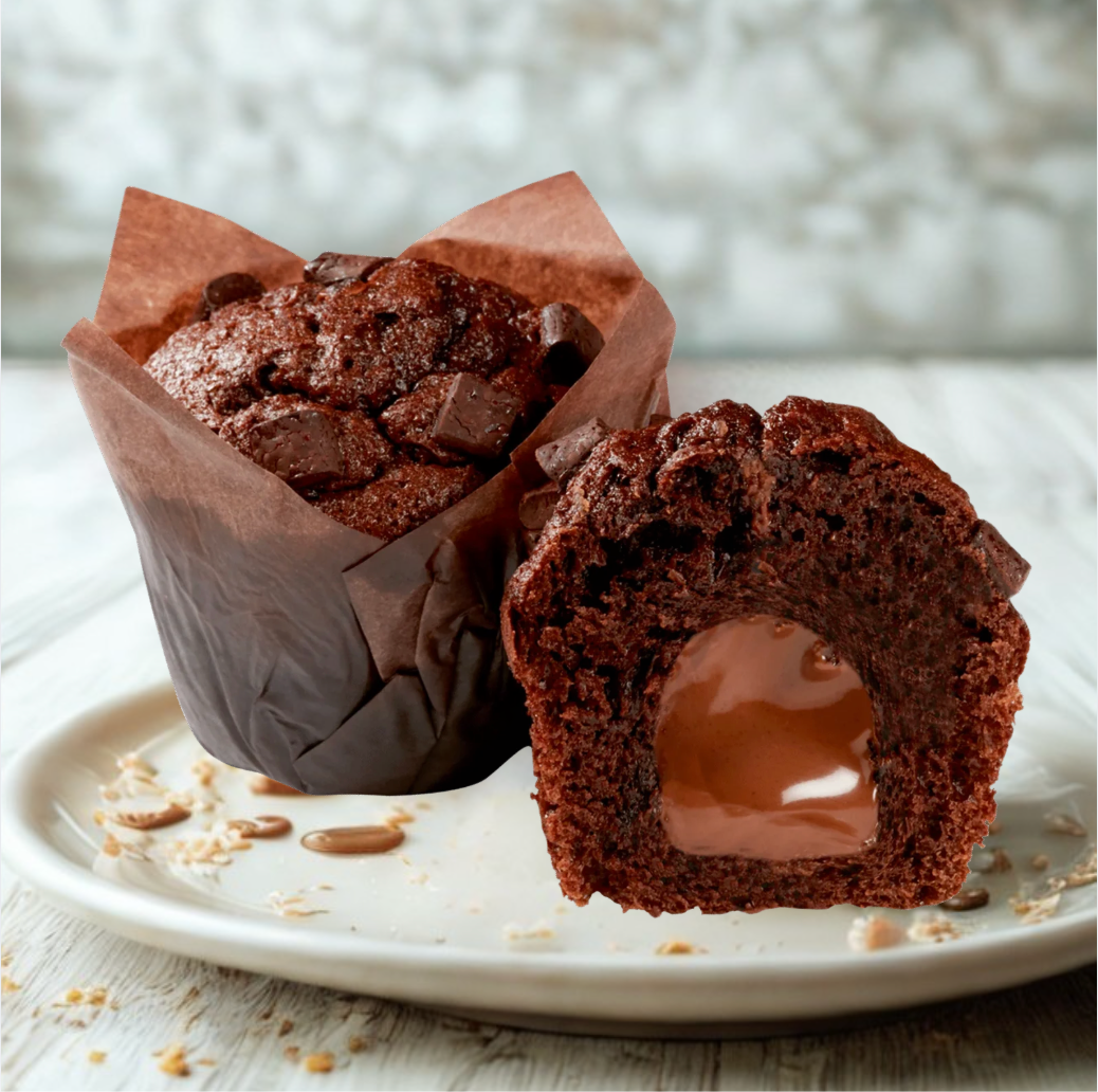 Muffin cacao fourré choco noisette surgelé