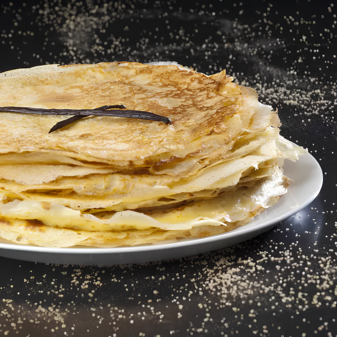 Crêpe beurrée sucrée et vanillée surgelée