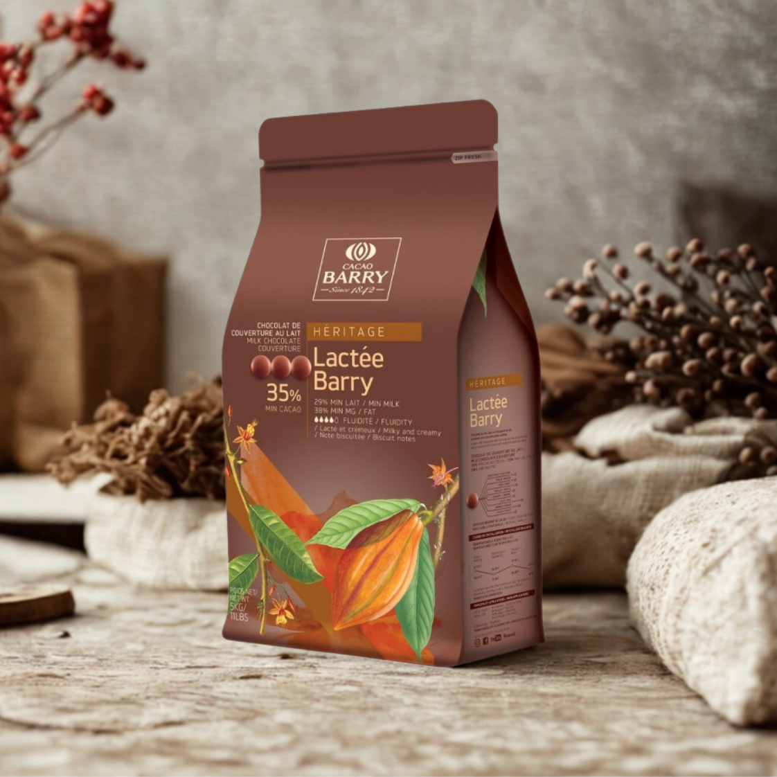 Chocolat de couverture lait lacté 35.3 %