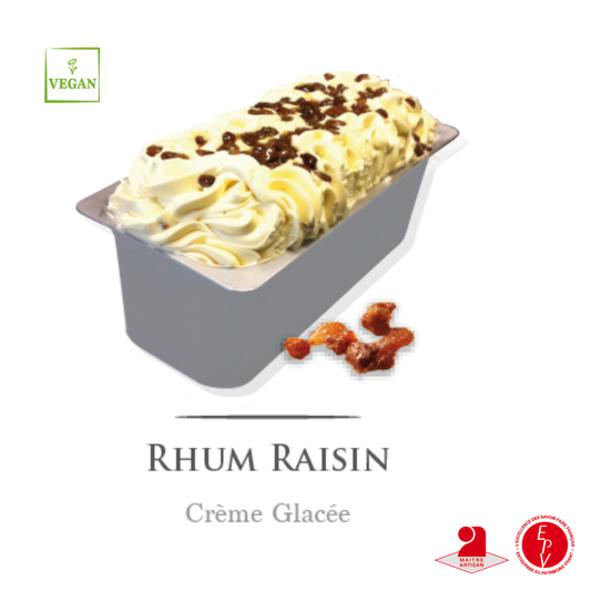 Crème glacée Antolin saveur Rhum raisin