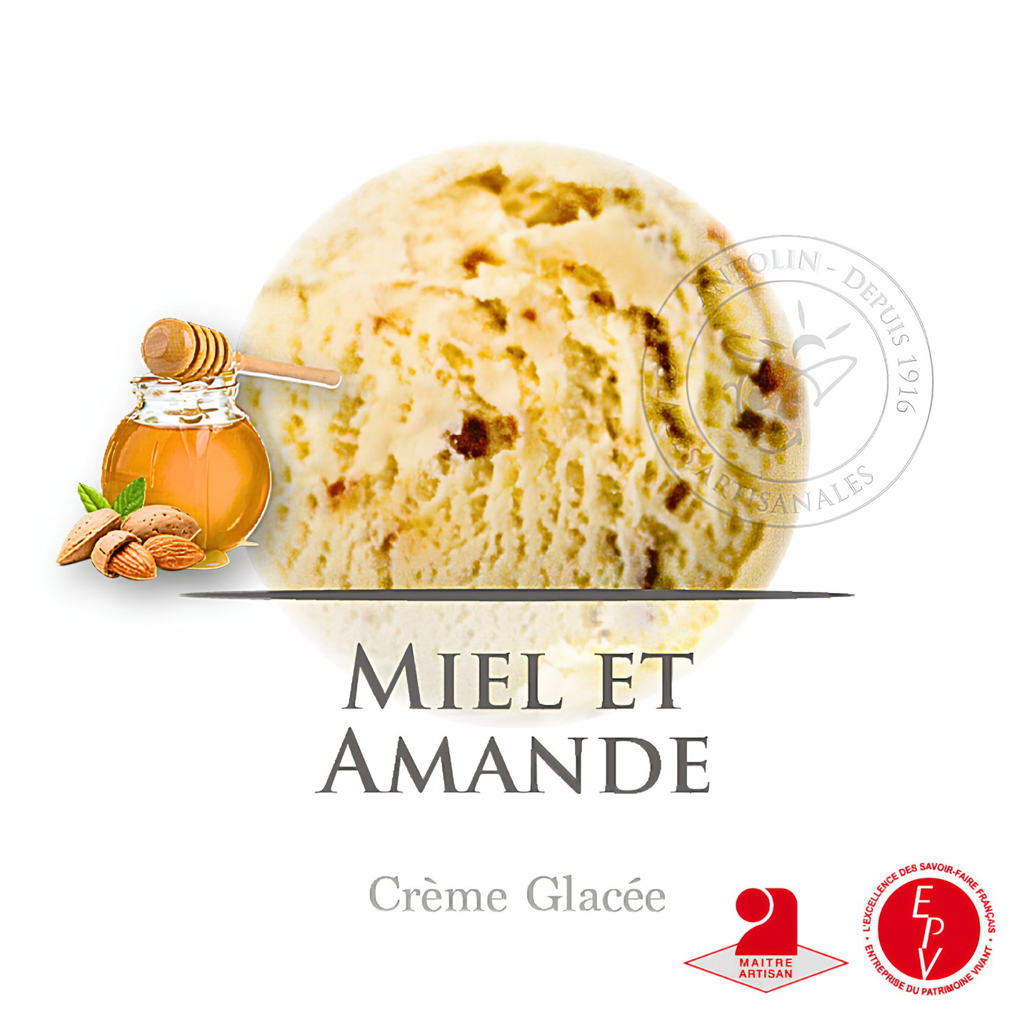 Crème glacé Antolin saveur Miel & Amande