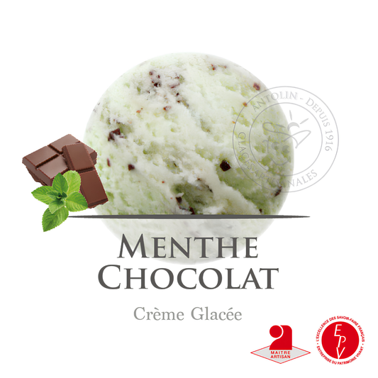 Crème glacée Antolin saveur Menthe chocolat