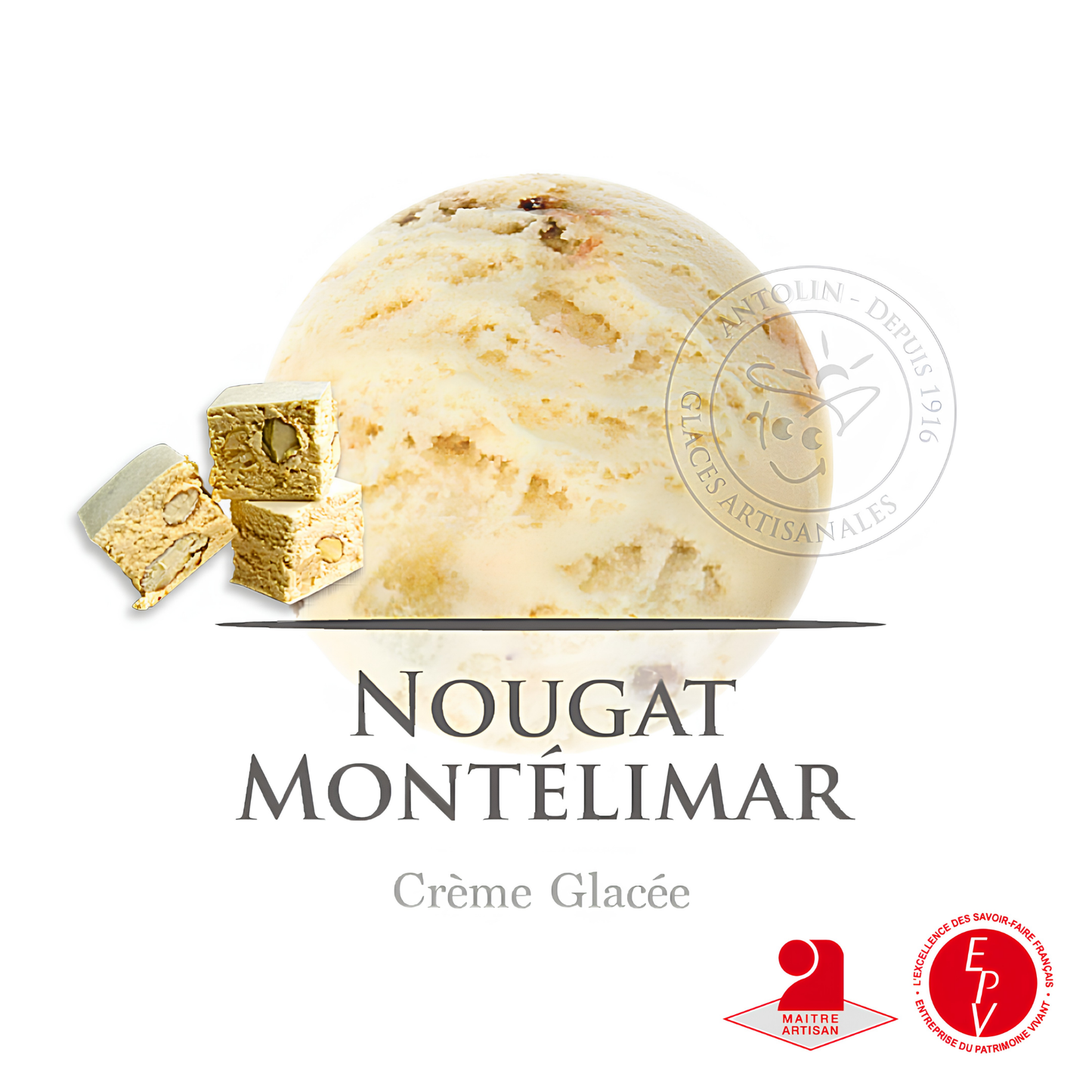 Crème glacée Antolin saveur Nougat de Montélimar