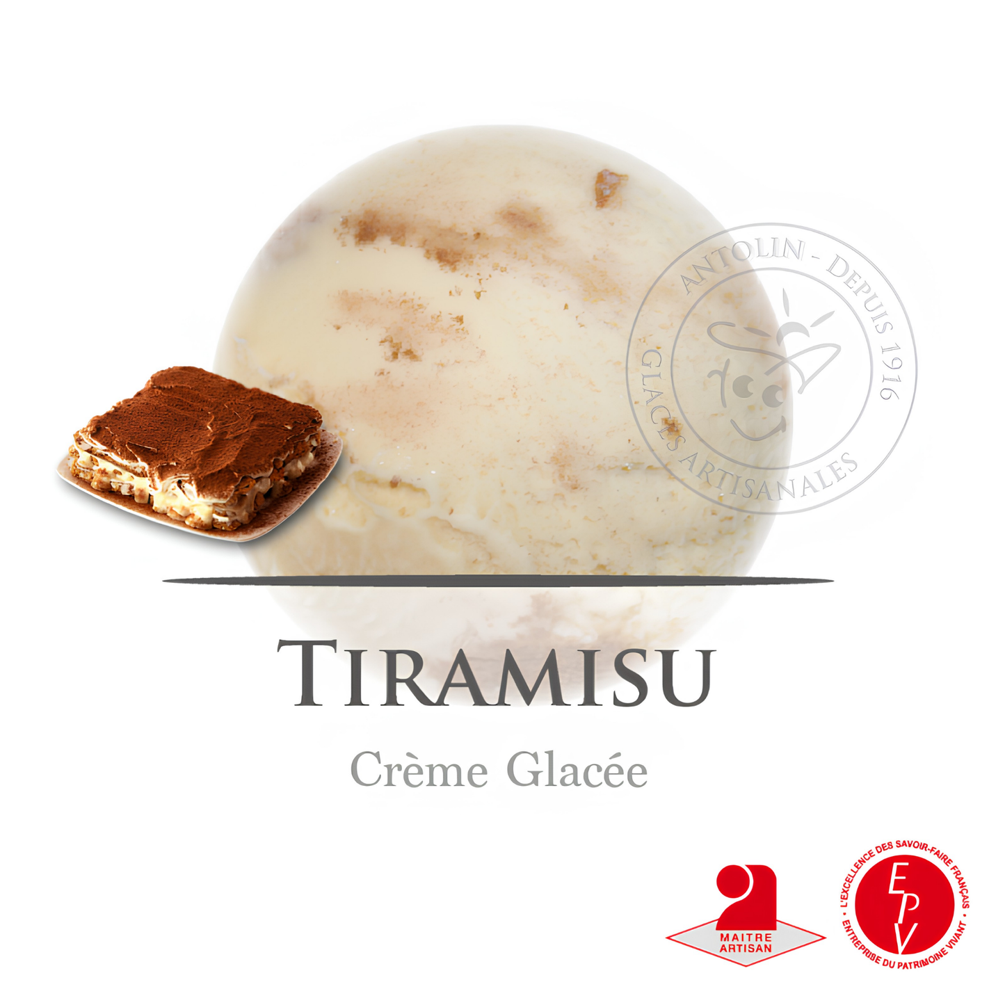 Crème glacée Antolin saveur Tiramisu