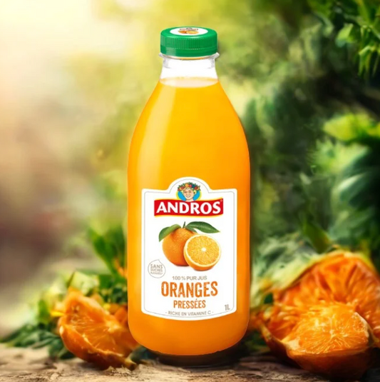 Jus d'oranges pressées 100 % pur jus