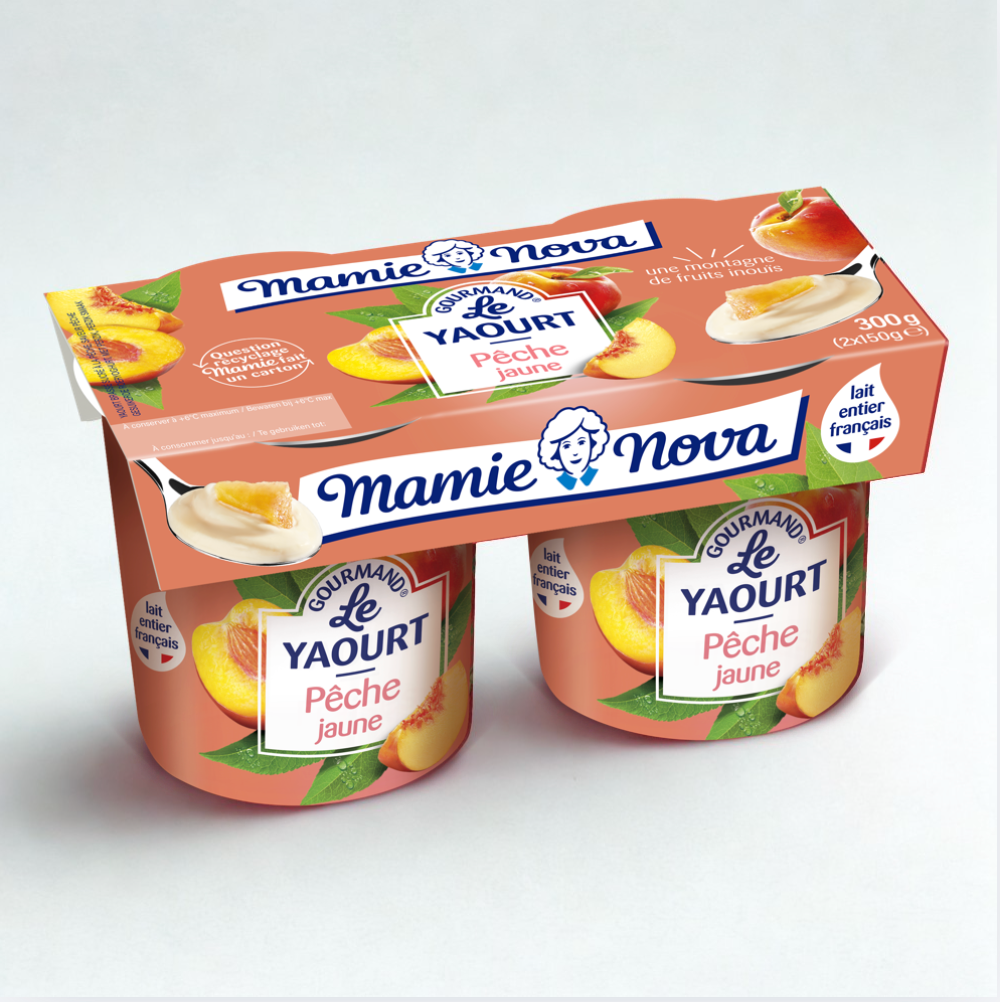 Yaourt gourmand pêche jaune
