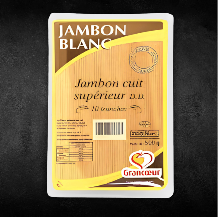 Jambon cuit supérieur DD en tranches