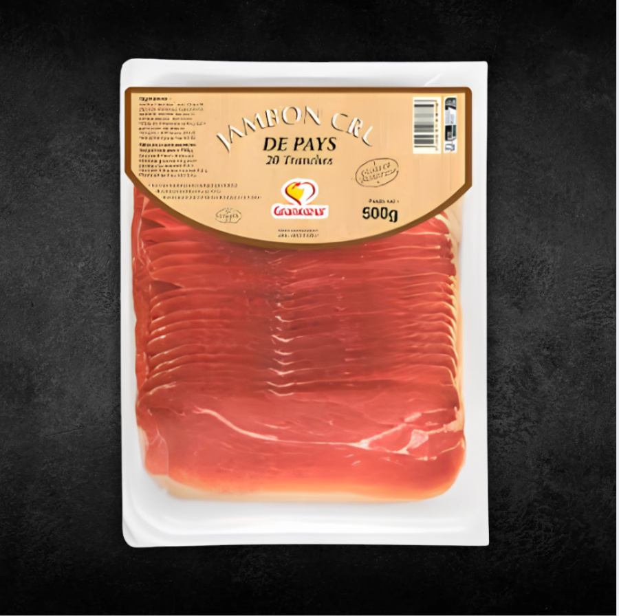 Jambon cru de pays en tranches