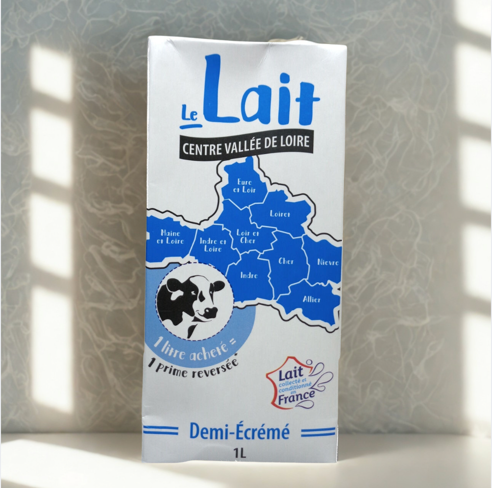 Lait demi écrémé Centre-Val-De-Loire