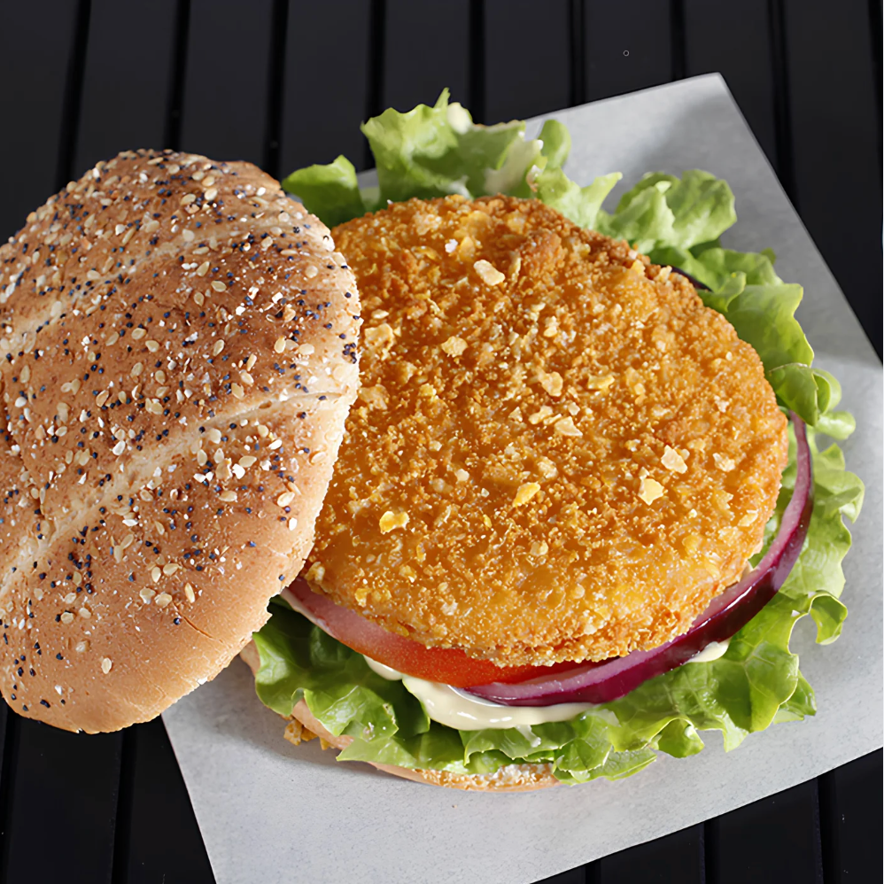 Pavé de poulet pané cuit pour burger