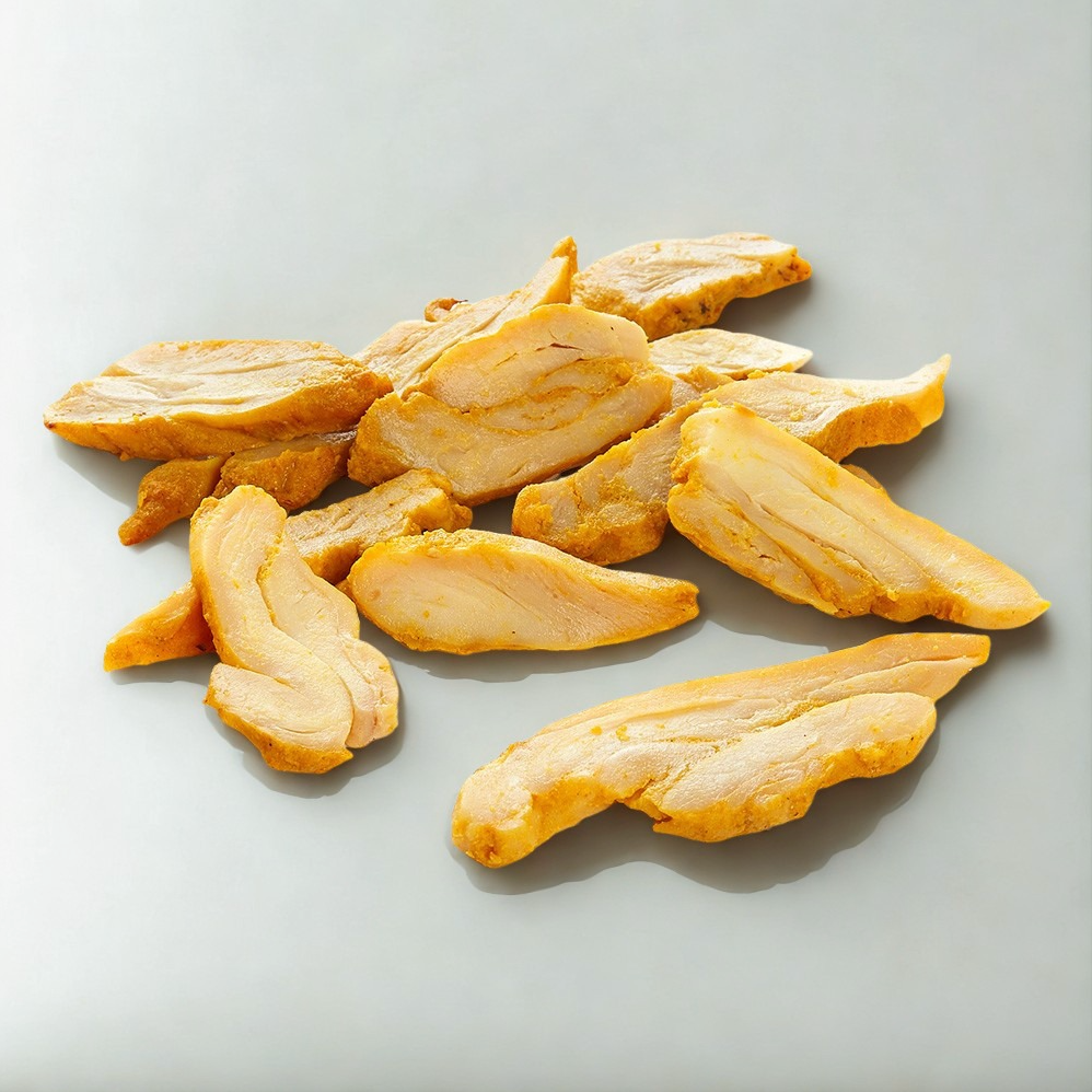 Émincé de poulet roti saveur curry surgelé