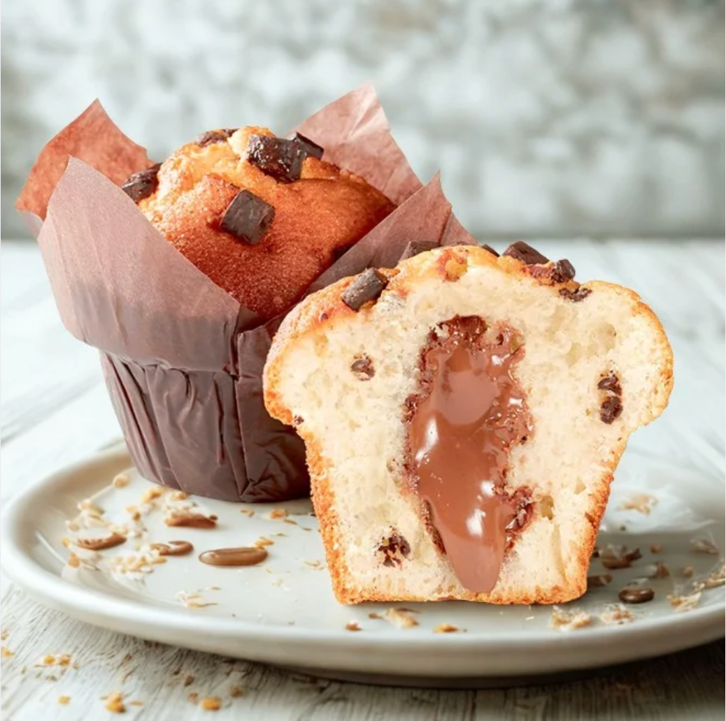 Muffin nature fourré choco noisette