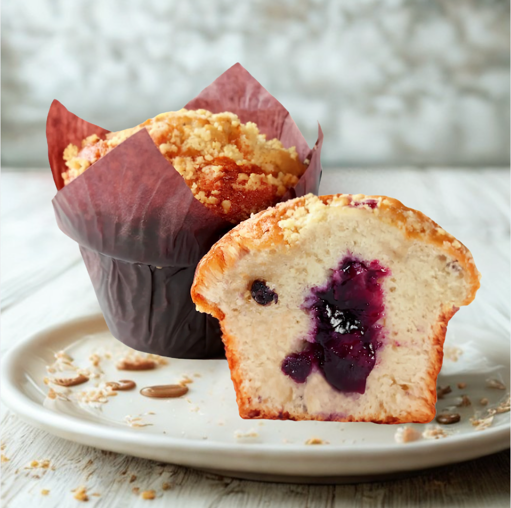 Muffin nature fourré à la myrtille surgelé