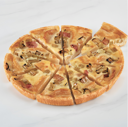 Tarte pomme rhubarbe découpée surgelée