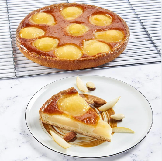 Tarte poire Bourdaloue découpée surgelée