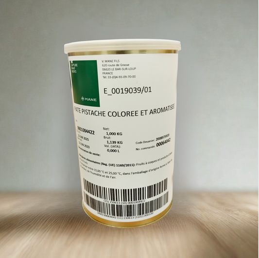 Pâte de pistache colorée